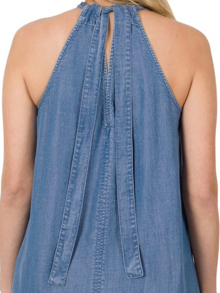 Chambray Halter Top