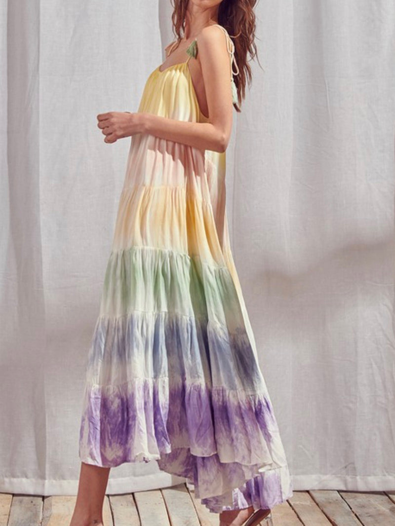 Rainbow Tie Dye Midi Dress