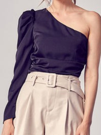 One Shoulder Ruched Blouse