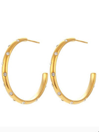 Zirconia Studded Large Hoops