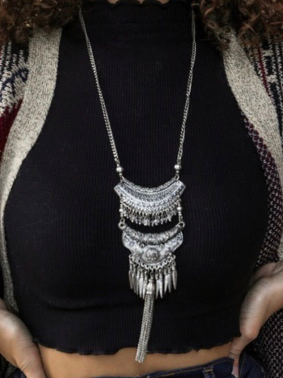 Fringe Drop Multilayer Necklace