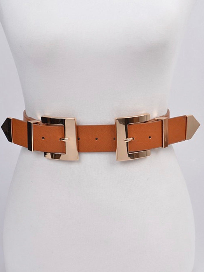 Double Square Buckle Metal Belt