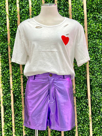 Pleather Metallic Shorts