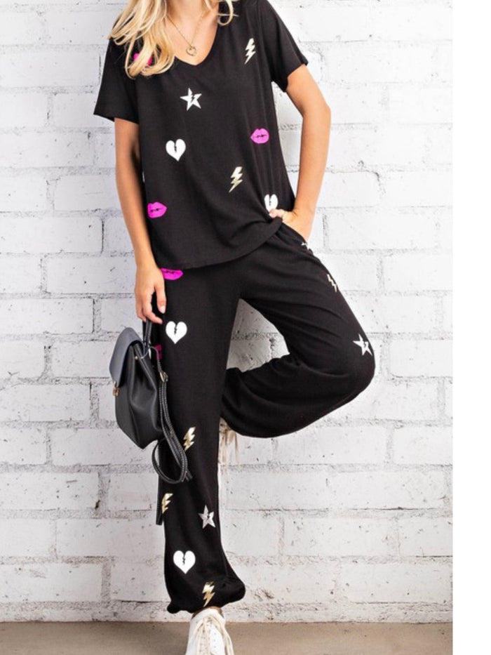 Ray Hearts Loungewear Set