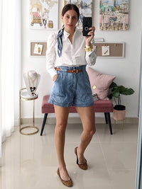 High Waist Denim Short