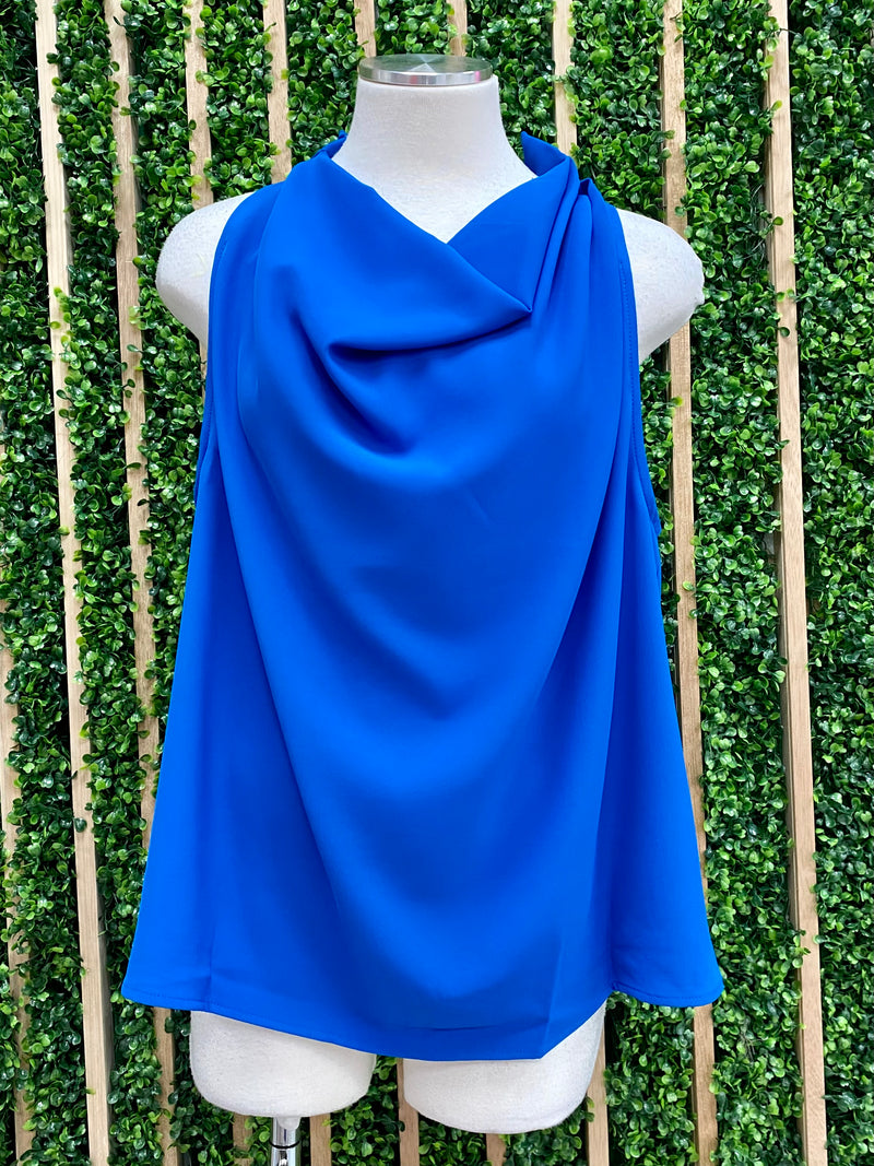 High Neck Cowl Neck Top