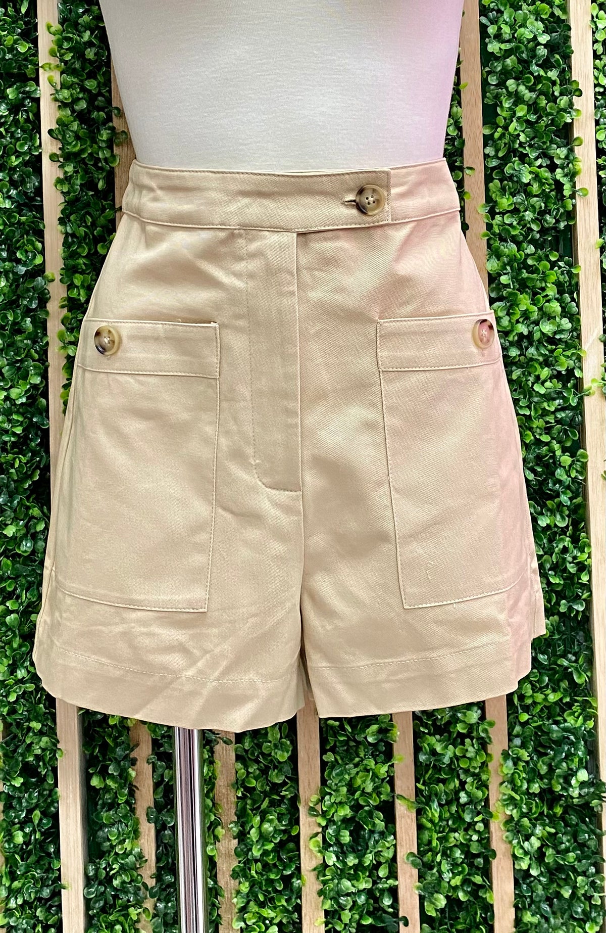 Beige Cotton Shorts