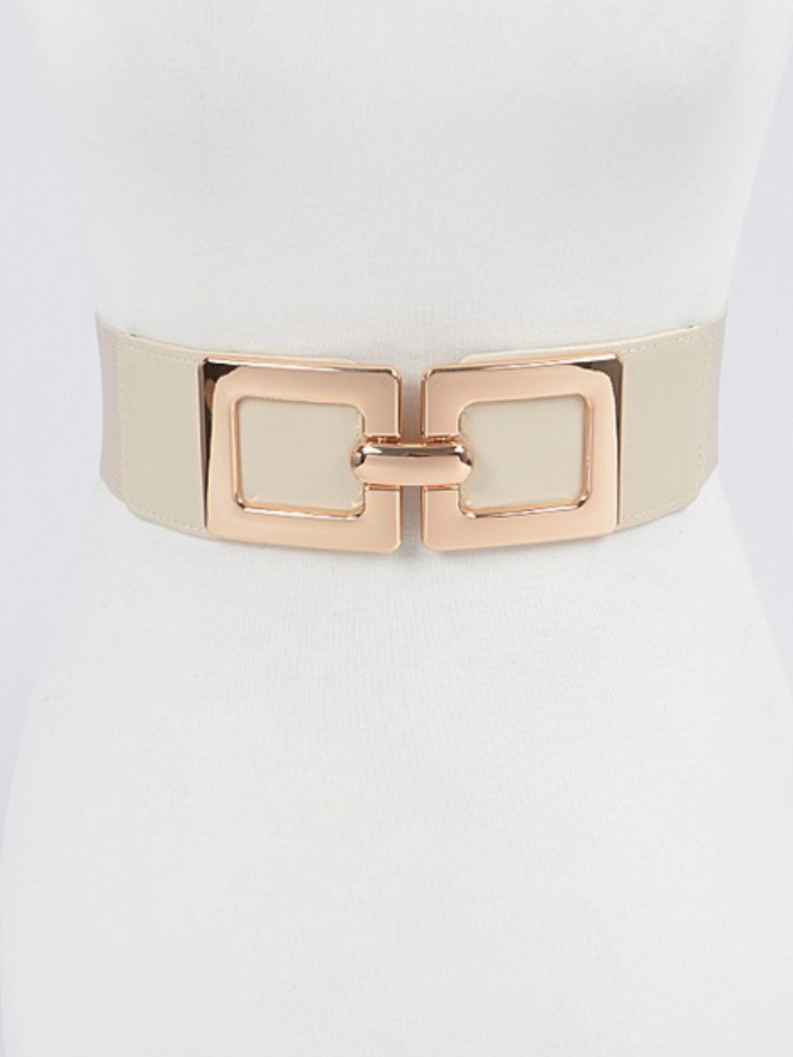 Double Square Buckle Elastic Belt