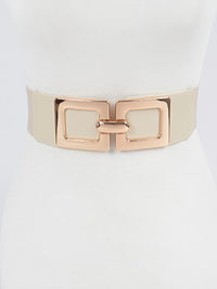 Double Square Buckle Elastic Belt