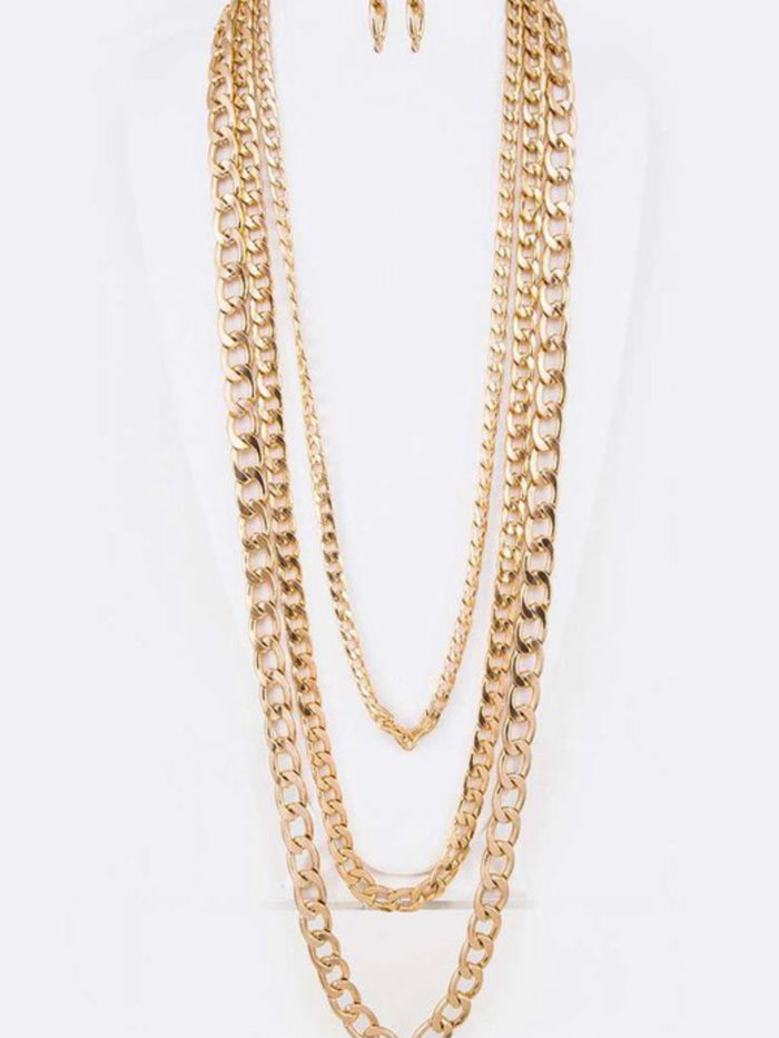 Gold Long Chunky Necklace