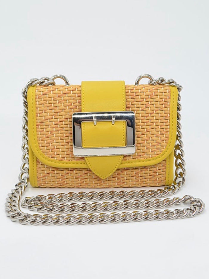 Raffia Trimmed Crossbody