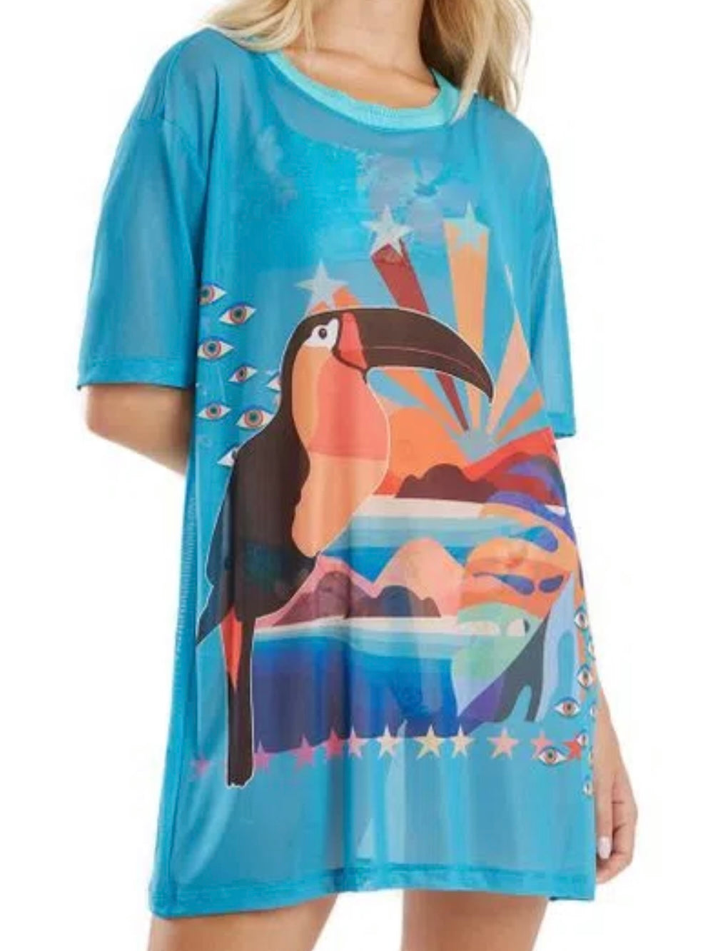 Toucan Mesh Shirt Dress