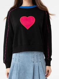Heart Embroidered Sweeatshirt