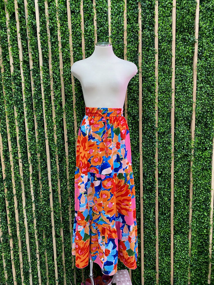 Fuchsia Floral Maxi Skirt