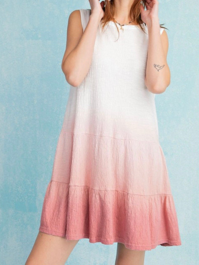 Ombré Tiered Short Dress