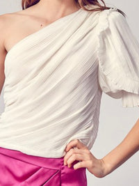 Classy Draped One Shoulder Top