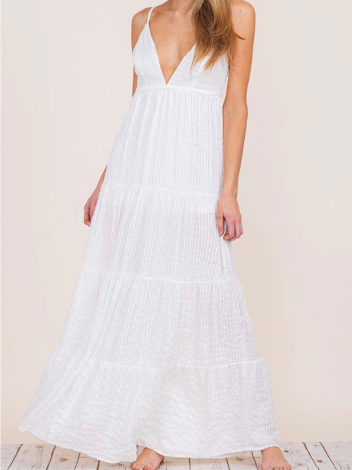 Textured Flair Maxi Dress