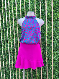 Teal Fuchsia Leopard Top