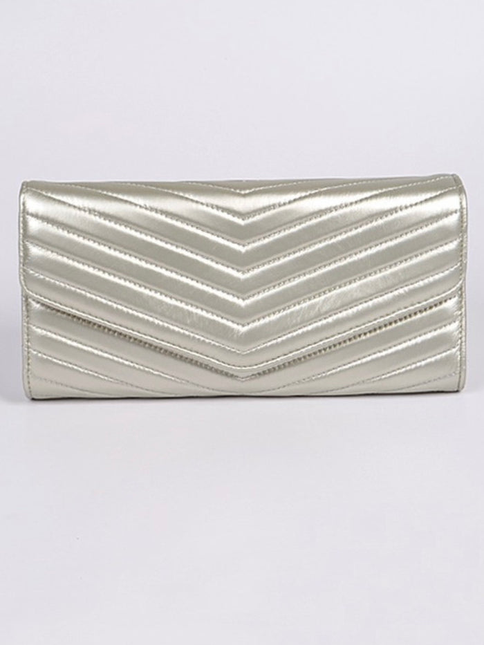 Metallic Quilted Clutch Bag