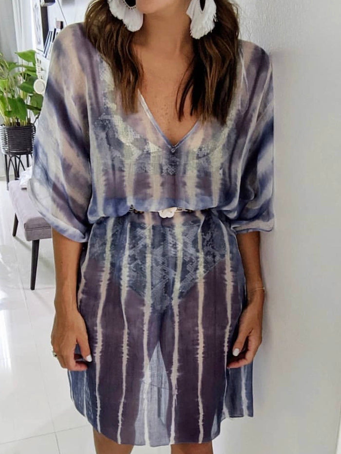 Navy Tie Dye Kaftan