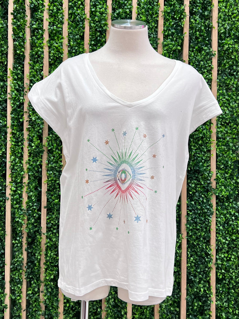 Eye Star V Neck Tee