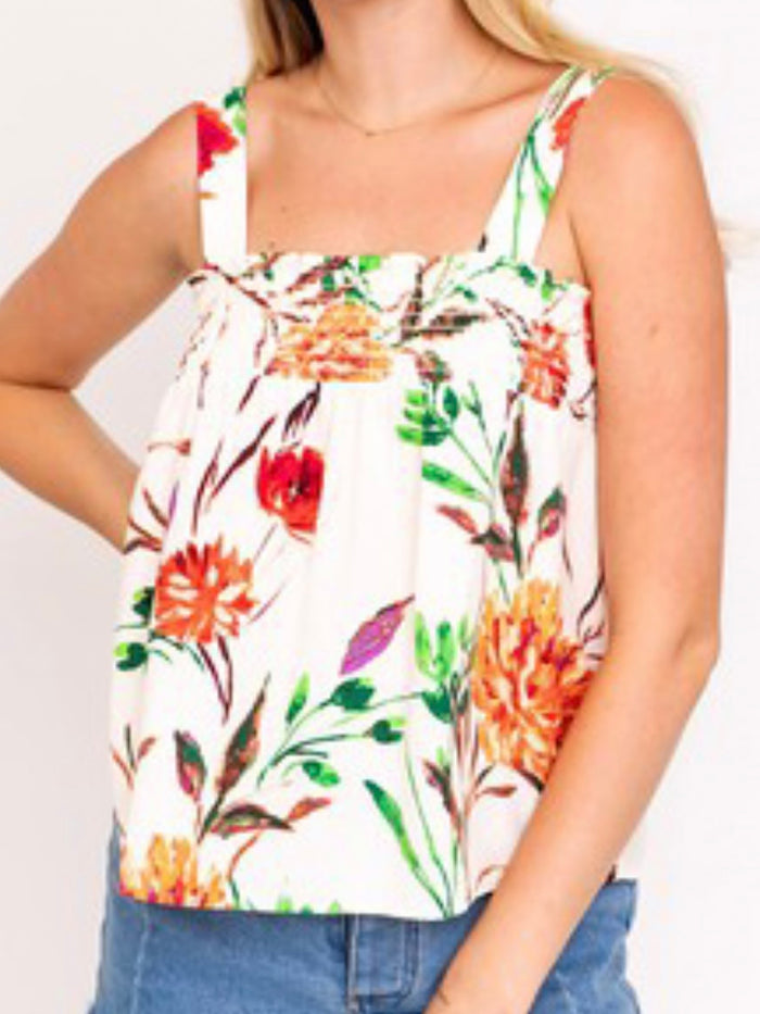 Ivory Floral Boho Top