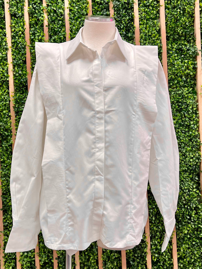 Long Sleeve Structured Blouse