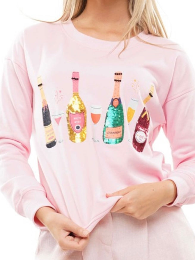 Sequins Champagne Bottle Sweater