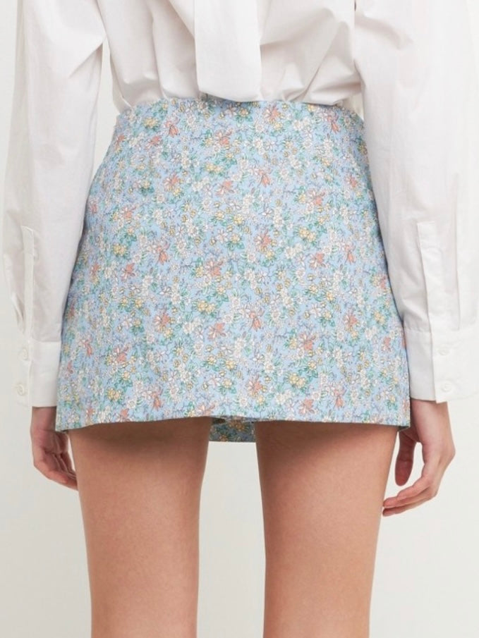 Blue Floral Skort