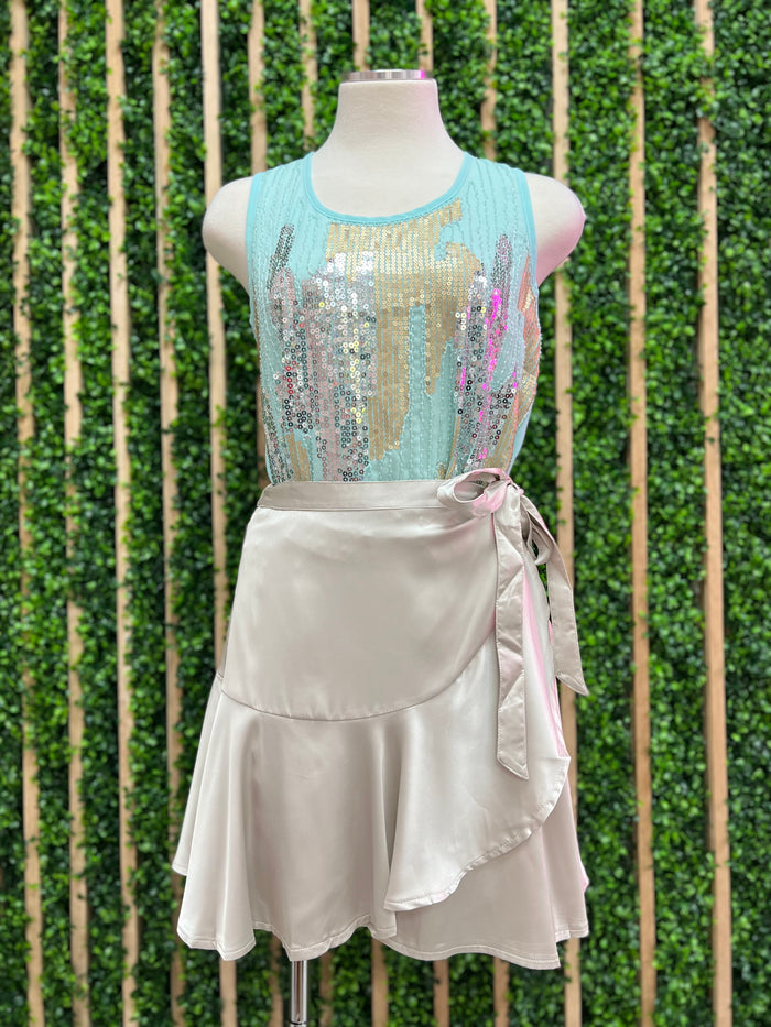 Sequin Detail Mint Top
