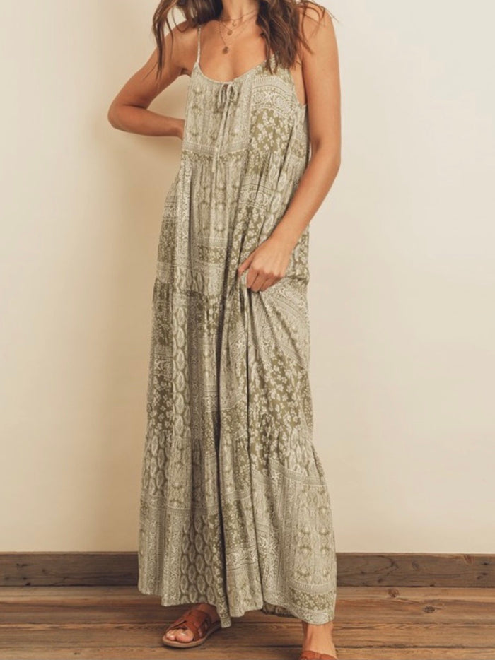 Sage Bora Bora Tiered Maxi Dress