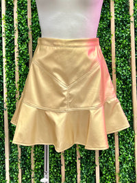 Metallic Pleather Short Skirt