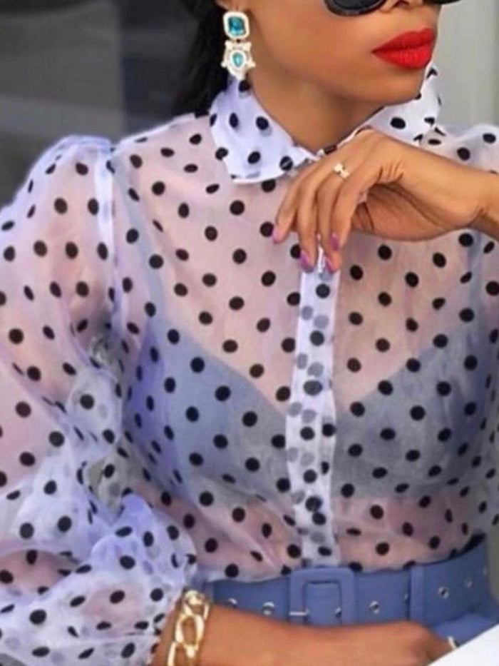 Polka Dot Organza Blouse