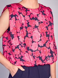 Rose Print Padded Top