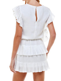 Pleated Ruffle Detail Dress