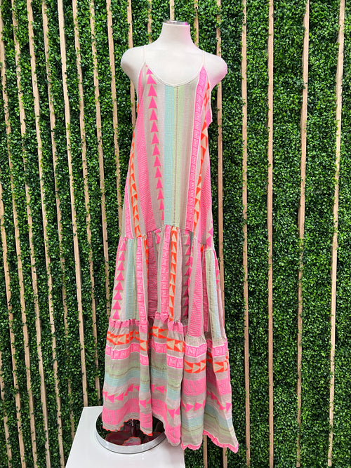 Exquisite Aztec Print Sleeveless Maxi Dress