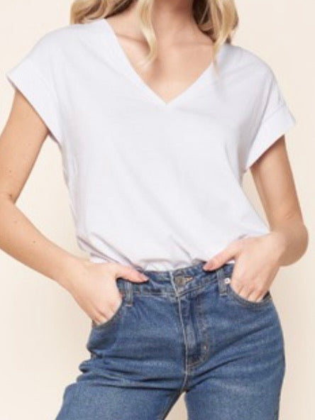 V Neck Drop Shoulder Shirt