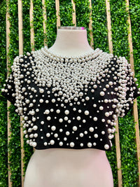 Pearl Detailed Crop Top