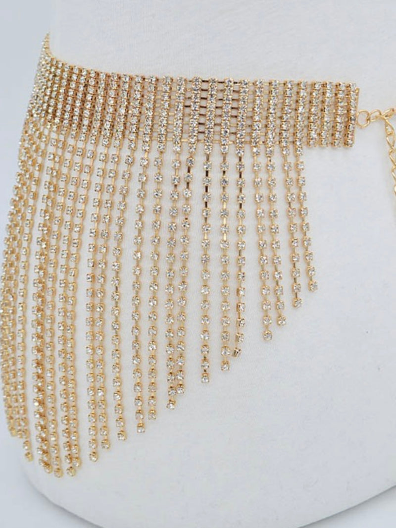 Rhinestone Multi Layered Drop Belt