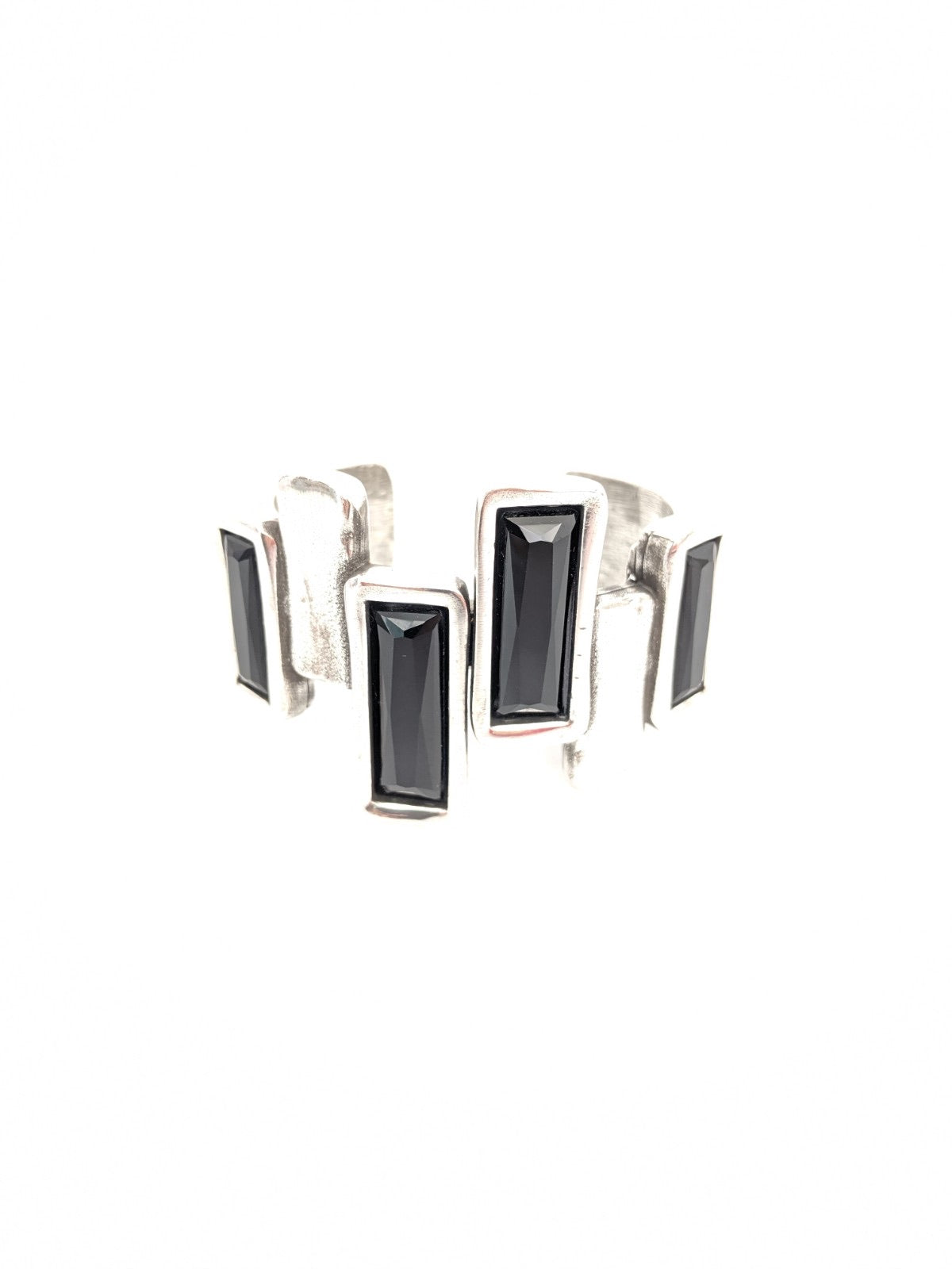 Black Rectangle Stones Cuff