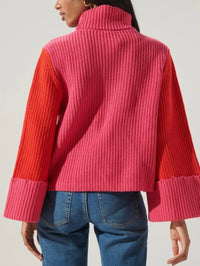 Red Fuchsia Block Sweater