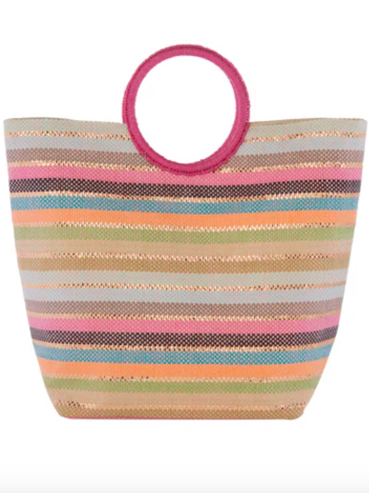 Bright Stripes Straw Bag