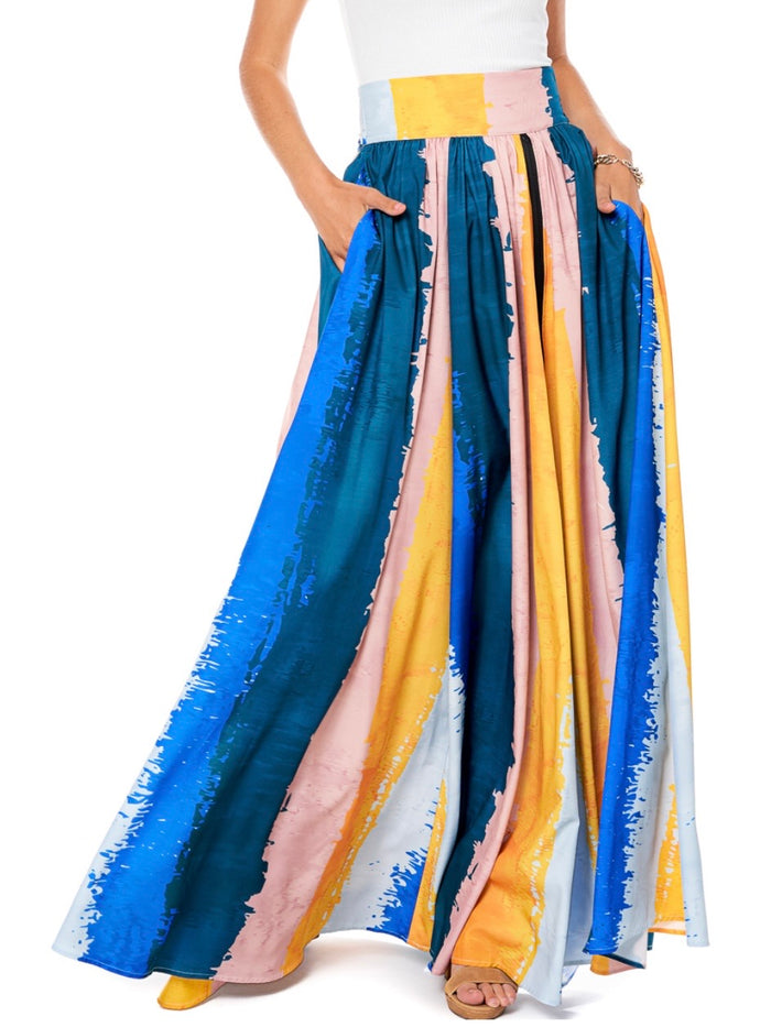 Colorful Paint Strikes Maxi Skirt