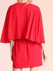 Delicate Red V Neck Short Dress