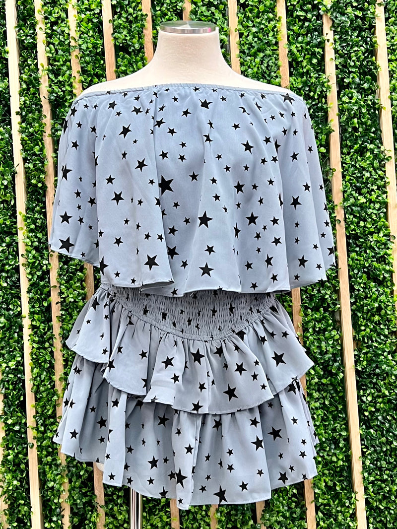 Denim Star Strapless Romper