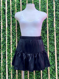 Satin Finish Ruffled Skort