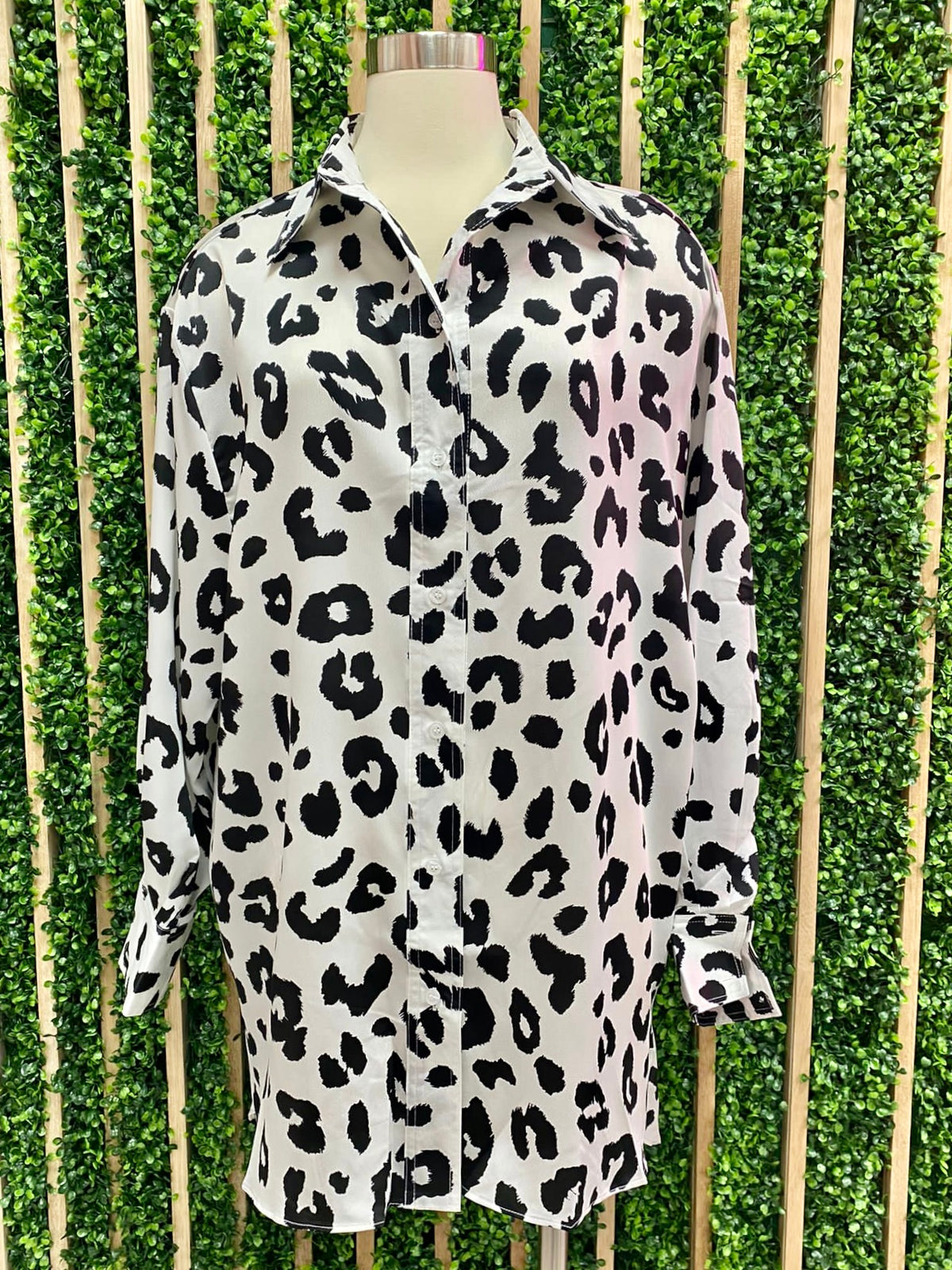 White Leopard Long Blouse