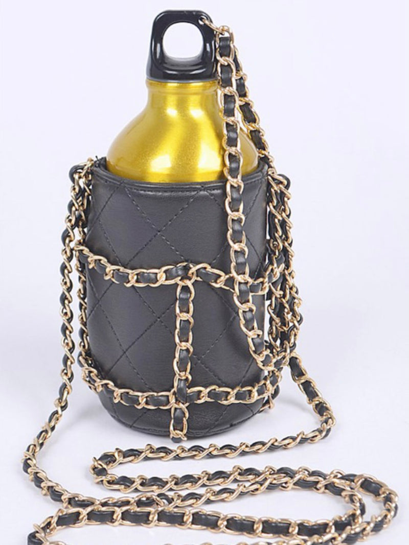 Chain Detail Water Bottle Crossbody