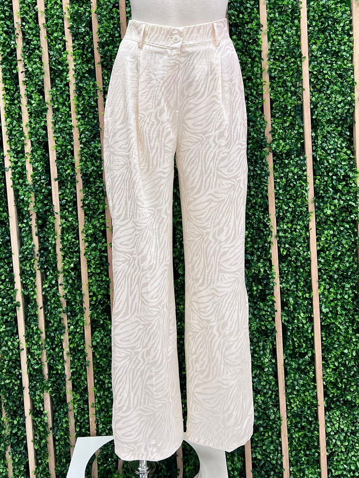 Delicate Ivory Tiger Print Pant