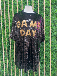 Game Day Sequin Shirt Dress